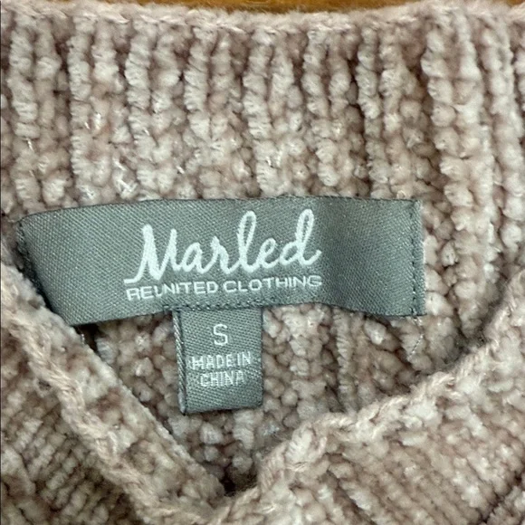 Marled Reunited Clothing Knit Sweater light pink size small - Picture 2 of 10
